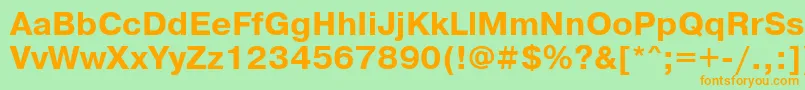 Prg75C Font – Orange Fonts on Green Background