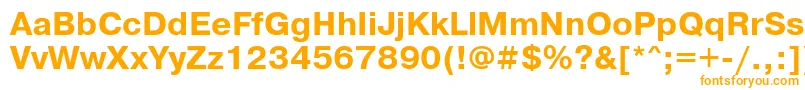 Prg75C-Schriftart – Orangefarbene Schriften auf weißem Hintergrund