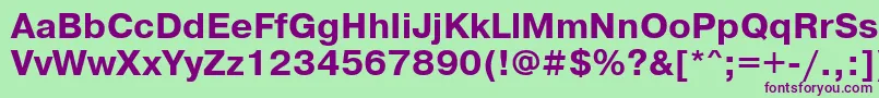 Prg75C-fontti – violetit fontit vihreällä taustalla