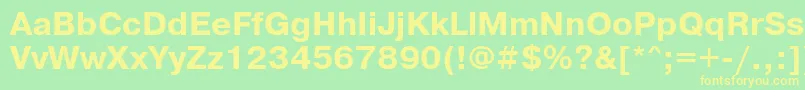 Prg75C Font – Yellow Fonts on Green Background