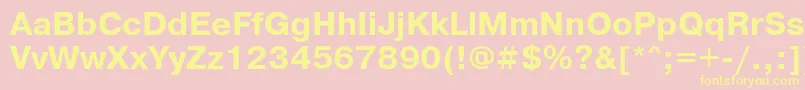 Prg75C-fontti – keltaiset fontit vaaleanpunaisella taustalla