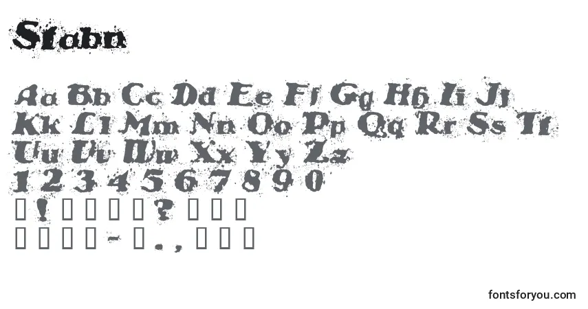 Schriftart Stabn – Alphabet, Zahlen, spezielle Symbole