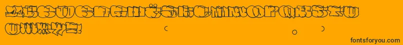 Spew Font – Black Fonts on Orange Background