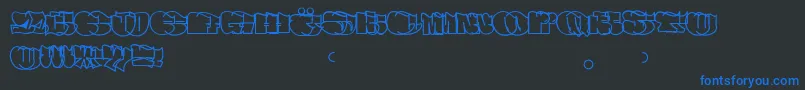 Spew Font – Blue Fonts on Black Background