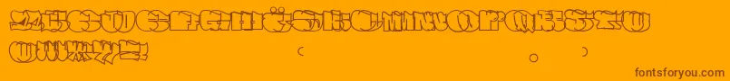Spew Font – Brown Fonts on Orange Background