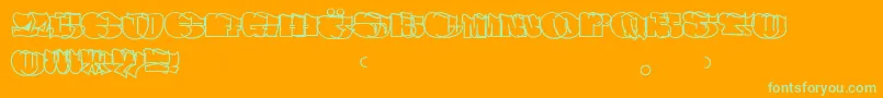 Spew Font – Green Fonts on Orange Background