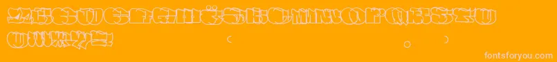 Spew Font – Pink Fonts on Orange Background