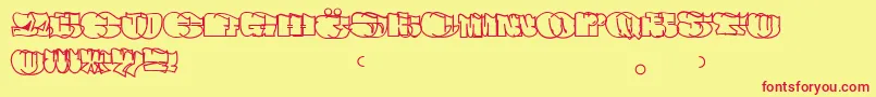Spew Font – Red Fonts on Yellow Background
