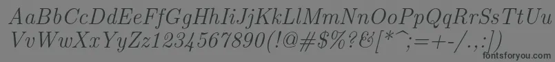 Подробнее о шрифте Lmroman12Italic Шрифт Lmroman12Italic – чёрные шрифты на сером фоне