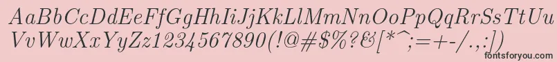 Lmroman12Italic Font – Black Fonts on Pink Background