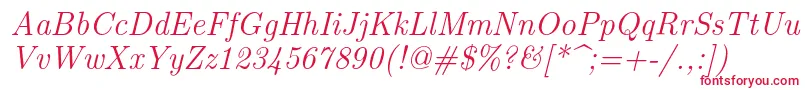 フォントLmroman12Italic – 赤い文字