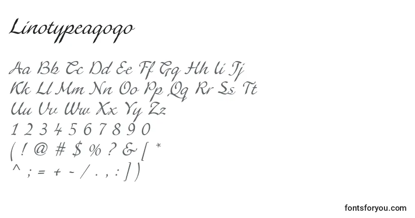 Fuente Linotypeagogo - alfabeto, números, caracteres especiales