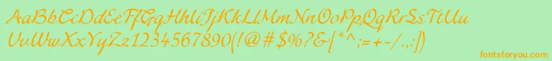 Linotypeagogo Font – Orange Fonts on Green Background