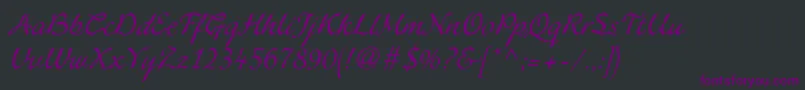 Linotypeagogo-Schriftart – Violette Schriften auf schwarzem Hintergrund