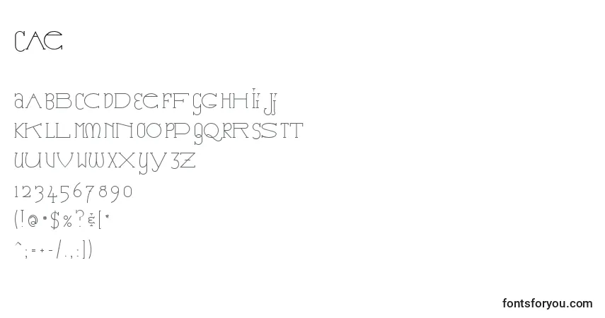 Шрифт Cae – алфавит, цифры, специальные символы