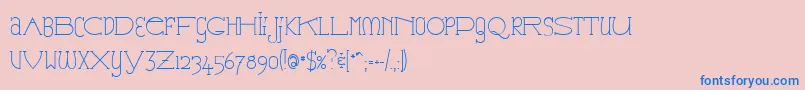フォントCae – ピンクの背景に青い文字