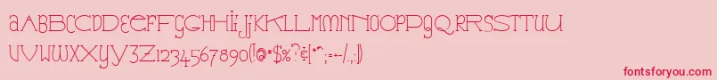 Cae-Schriftart – Rote Schriften auf rosa Hintergrund