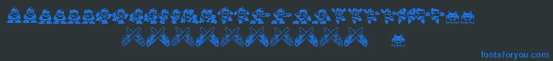 Megaman.Fontvir.Us Font – Blue Fonts on Black Background