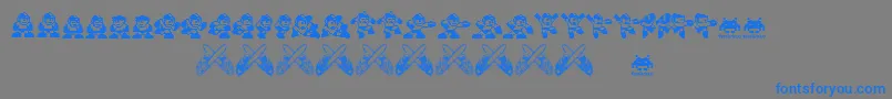 Megaman.Fontvir.Us-Schriftart – Blaue Schriften auf grauem Hintergrund