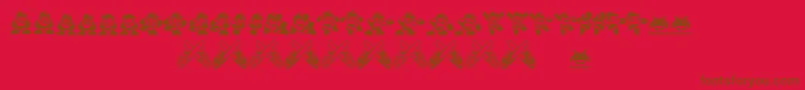 Megaman.Fontvir.Us Font – Brown Fonts on Red Background