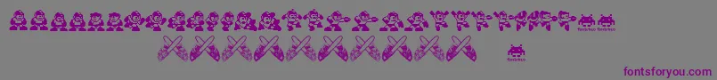 Megaman.Fontvir.Us-Schriftart – Violette Schriften auf grauem Hintergrund