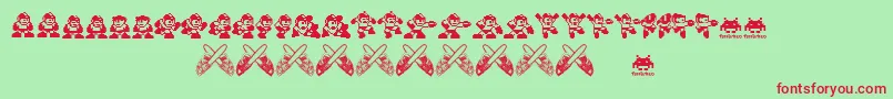 Megaman.Fontvir.Us Font – Red Fonts on Green Background