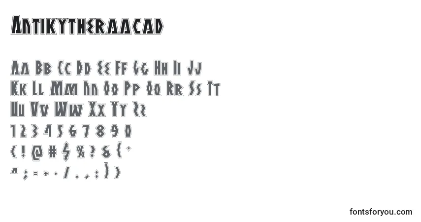 Antikytheraacad-fontti – aakkoset, numerot, erikoismerkit