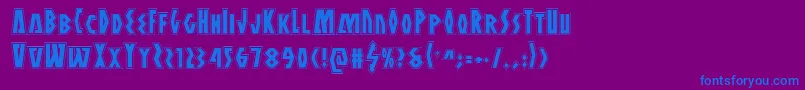 Antikytheraacad Font – Blue Fonts on Purple Background