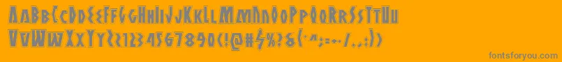 フォントAntikytheraacad – オレンジの背景に灰色の文字