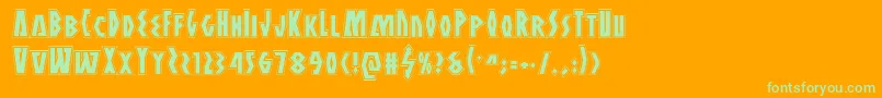 Antikytheraacad Font – Green Fonts on Orange Background