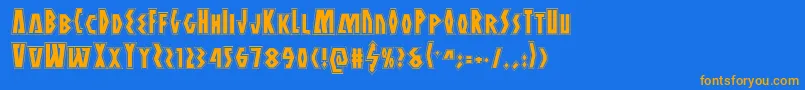 Antikytheraacad Font – Orange Fonts on Blue Background