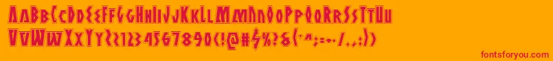 Antikytheraacad Font – Red Fonts on Orange Background