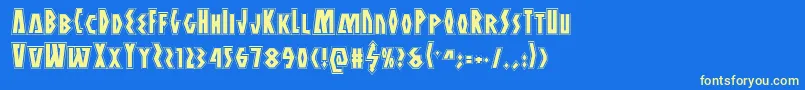 Antikytheraacad Font – Yellow Fonts on Blue Background