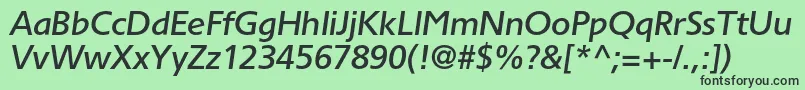TornadomediumcItalic Font – Black Fonts on Green Background