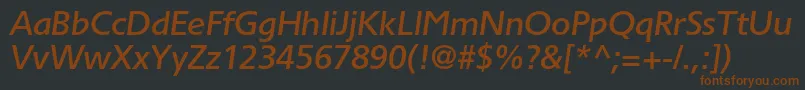 Шрифт TornadomediumcItalic – коричневые шрифты на чёрном фоне