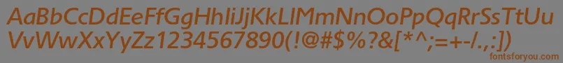 TornadomediumcItalic Font – Brown Fonts on Gray Background