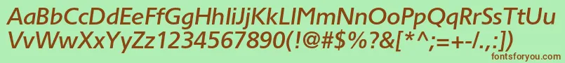 TornadomediumcItalic Font – Brown Fonts on Green Background