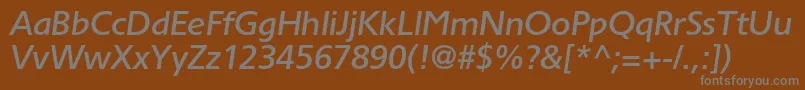 TornadomediumcItalic Font – Gray Fonts on Brown Background