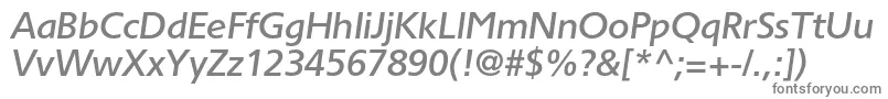 TornadomediumcItalic Font – Gray Fonts on White Background