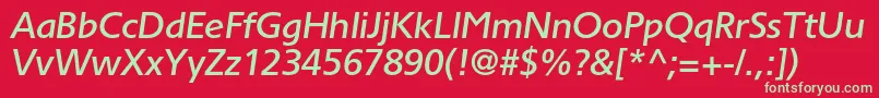 TornadomediumcItalic Font – Green Fonts on Red Background