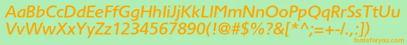 TornadomediumcItalic Font – Orange Fonts on Green Background