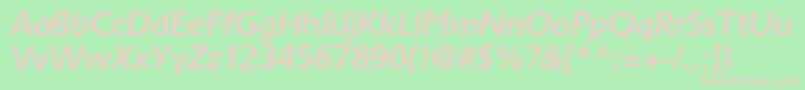 Fonte TornadomediumcItalic – fontes rosa em um fundo verde