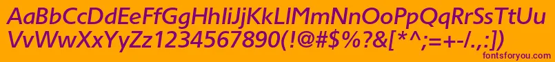 TornadomediumcItalic Font – Purple Fonts on Orange Background