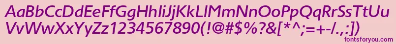 TornadomediumcItalic Font – Purple Fonts on Pink Background