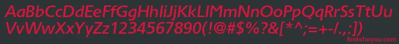 Шрифт TornadomediumcItalic – красные шрифты на чёрном фоне