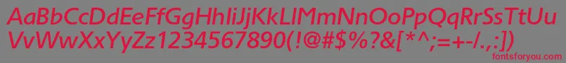 TornadomediumcItalic Font – Red Fonts on Gray Background