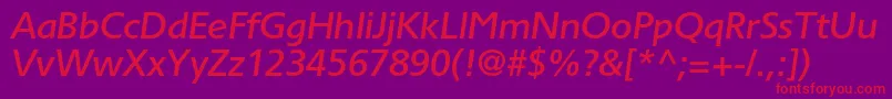 TornadomediumcItalic Font – Red Fonts on Purple Background