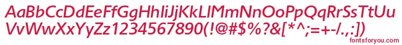 Czcionka TornadomediumcItalic – czerwone czcionki na białym tle