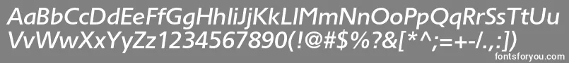 TornadomediumcItalic Font – White Fonts on Gray Background