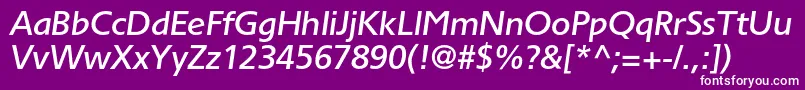 TornadomediumcItalic Font – White Fonts on Purple Background